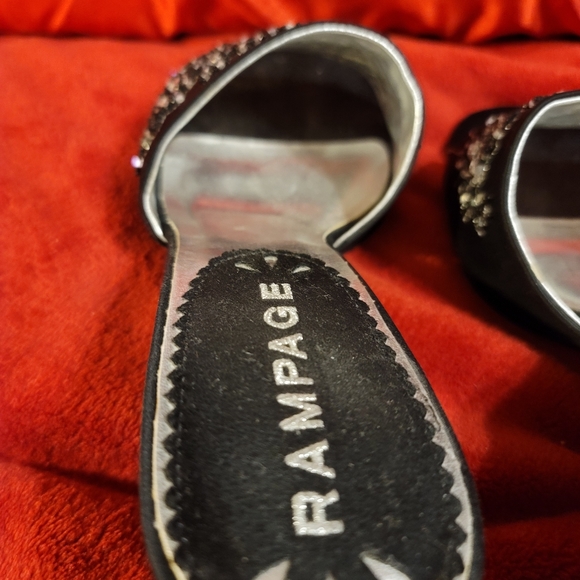 Y2K Perfection Rampage embellished mule slide evening shoe  satin - Picture 6 of 9